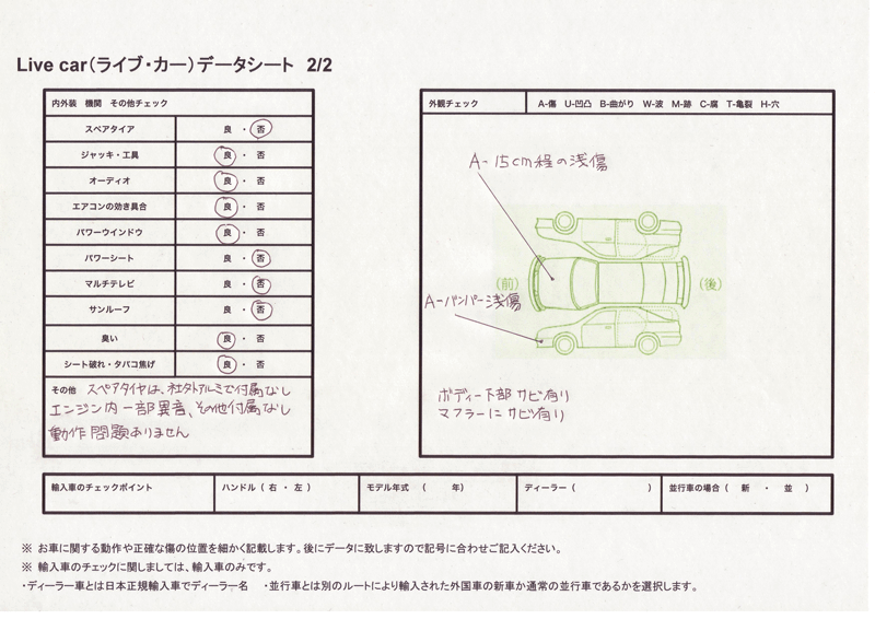 Live car �f�[�^�L���V�[�g 2-2